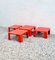 Red Quattro Gatti Coffee Tables by Mario Bellini for C&B Italia, Italy, 1960s, Set of 4 6