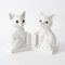 Weiße Katzen Buchstützen aus Porzellan, 1960er, 2er Set 3
