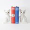 Weiße Katzen Buchstützen aus Porzellan, 1960er, 2er Set 2