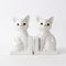 Weiße Katzen Buchstützen aus Porzellan, 1960er, 2er Set 1