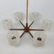 Teak, Glass and Brass 6-Arm Chandelier, 1960s, Image 3