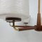 Teak, Glass and Brass 6-Arm Chandelier, 1960s, Image 9