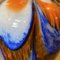 Jarrón Carlo Moretti Mid-Century moderno de cristal de Murano naranja y azul, años 70, Imagen 9