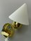 Space Age Design Glass Brass Wall Lamp 4