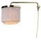 Scandinavian F268 Wall Lamp by Hans Agne Jakobsson in Brass and Silk, Image 3