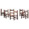 Brazilian Leather and Solid Wood F413 Chairs, 1960s, Set of 6, Image 1