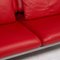 Red Leather Roro 2-Seat Sofa by Brühl & Sippold 4