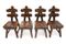 Brutalist Stained Oak Chairs, 1935, Set of 4, Image 2