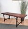 Mid Century Modern Italian Metal Cross Bar Base Wooden Slat Bench Coffee Table 4