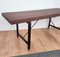Mid Century Modern Italian Metal Cross Bar Base Wooden Slat Bench Coffee Table 6