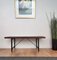 Mid Century Modern Italian Metal Cross Bar Base Wooden Slat Bench Coffee Table 3