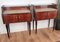 Italienische Mid Century Art Deco Nachttische aus Holz, Messing und Glas, 2er Set 2