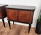 Mid Century Italian Art Deco Walnut and Glass Top Nightstands, Set of 2 3