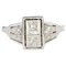Art Deco French Diamond 18 Karat White Gold Platinum Ring, 1925 1
