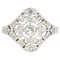 Französischer Art Déco Diamant 18 Karat Weißgold Platin Ring, 1920er 1
