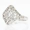Art Deco French Diamond 18 Karat White Gold Platinum Ring, 1920s 6