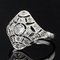 Art Deco French Diamond 18 Karat White Gold Platinum Ring, 1920s 4