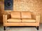 Vintage Danish Mid-Century Georg Thams Leather 2 Person Sofa in Light Tan 1