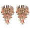 Italian Murano Glass Pink and White Petal Chandeliers, 1980s, Set of 2, Image 1
