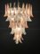 Italian Murano Glass Pink and White Petal Chandeliers, 1980s, Set of 2 7