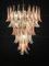 Italian Murano Glass Pink and White Petal Chandeliers, 1980s, Set of 2 5