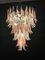 Italian Murano Glass Pink and White Petal Chandeliers, 1980s, Set of 2 8