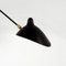 Modern Black Wall Lamp with Two Rotating Straight-Curved Arms by Serge Mouille 4