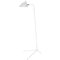 Lámpara de pie Mid-Century moderna en blanco con un brazo de Serge Mouille, Imagen 4