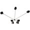 Mid-Century Modern Black Spider Ceiling Lamp with Seven Fixed Arms by Serge Mouille 1