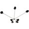 Mid-Century Modern Black Spider Ceiling Lamp with Seven Fixed Arms by Serge Mouille, Image 1