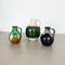 German Multi-Colored Op Art Fat Lava Pottery Vases from Bay Keramik, Set of 3, Image 2