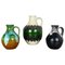German Multi-Colored Op Art Fat Lava Pottery Vases from Bay Keramik, Set of 3 1