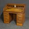 Kleiner edwardianischer Schreibtisch aus Nussholz mit Rolltür 12