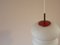 Vintage Opaline Glass with Red Accent Pendant Light by Bent Karlby, Denmark 2