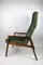 Vintage Green Olive High Velvet Armchair, 1970s, Image 11