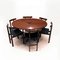 Mid-Century Danish Modern Dining Chairs & Extending Yin Yang Dining Table by Inger Klingenberg for France & Søn / France & Daverkosen, Set of 7, Image 1