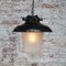 Vintage Industrial Black Enamel Frosted Glass Pendant Lights 5