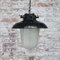 Vintage Industrial Black Enamel Frosted Glass Pendant Lights 6