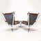 Vintage Danish Chrome & Leather Superstar Lounge Chairs, Ottomans & Table Set, Set of 5, Image 5
