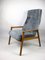 Fauteuil Haut Vintage en Velours Gris, 1970s 9