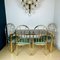 Vintage French Brass Faux Bamboo Dining 4 Chairs and Table, 1970s, Set of 5 1