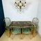Vintage French Brass Faux Bamboo Dining 4 Chairs and Table, 1970s, Set of 5, Image 2