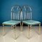 Vintage French Brass Faux Bamboo Dining 4 Chairs and Table, 1970s, Set of 5 9