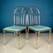 Vintage French Brass Faux Bamboo Dining 4 Chairs and Table, 1970s, Set of 5, Image 9