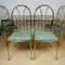 Vintage French Brass Faux Bamboo Dining 4 Chairs and Table, 1970s, Set of 5 15