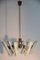 Italian Geometric Brass & Glass Chandelier, 1950s 8