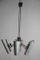 Lámpara de araña italiana geométrica de latón y vidrio, años 50, Imagen 1