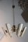 Lámpara de araña italiana geométrica de latón y vidrio, años 50, Imagen 6