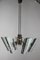Lámpara de araña italiana geométrica de latón y vidrio, años 50, Imagen 2