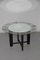 Vintage Round Glass Coffee Table with Leaf Pattern, 1950s 10